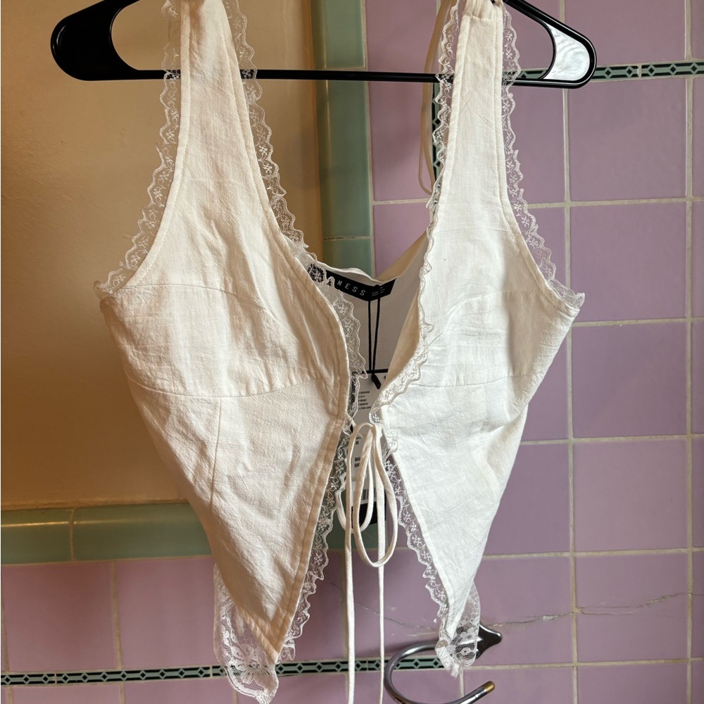NWT Lioness Urban Outfitters white lace corset top